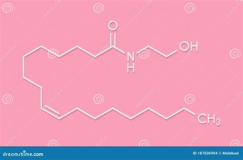 Oleoylethanolamide Or OEA Molecule. Skeletal Formula. Chemical ...