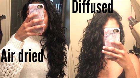 Air Drying Wavy Hair Vs Diffusing Wavy Hair Youtube