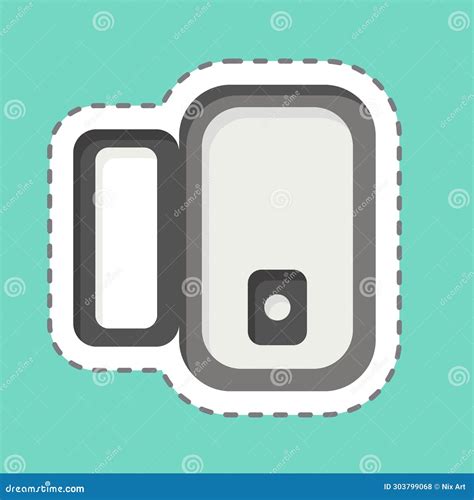 Sticker Line Cut Door Window Sensor Related To Smart Home Symbol