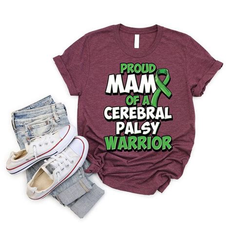 Cerebral Palsy Warrior Ts Green Ribbon Graphic Tees T For Mom Cerebral Palsy Awareness