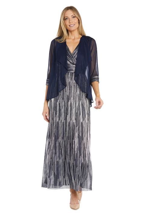 Navy/Silver R&M Richards 2781 Long Mother Of The Bride Dress for $129.0