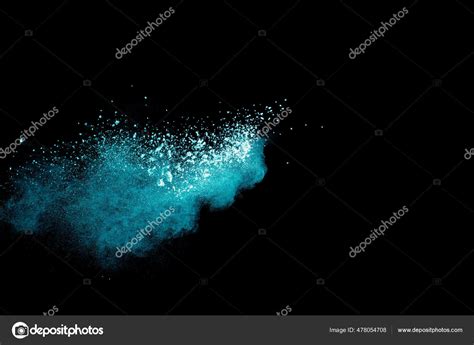 Abstract Splash Green Colored Powder Black Background Green Powder