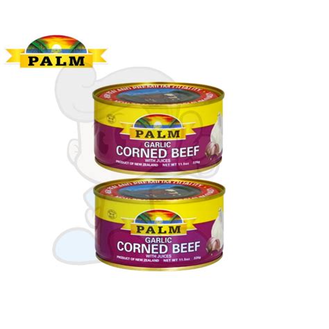 Palm Garlic Corned Beef With Juices 2 X 326 G Shopee Philippines