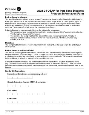 Fillable Online Osap Informationstudent Financial Services Fax Email