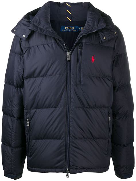 Polo Ralph Lauren Pony Logo Hooded Puffer Jacket Blue FARFETCH PT