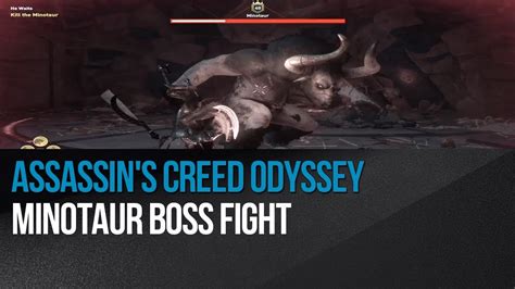 Assassin S Creed Odyssey Minotaur Boss Fight Youtube