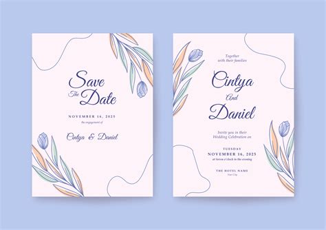 Beautiful Flower With Pastel Color Wedding Invitation Template 3564791 Vector Art At Vecteezy