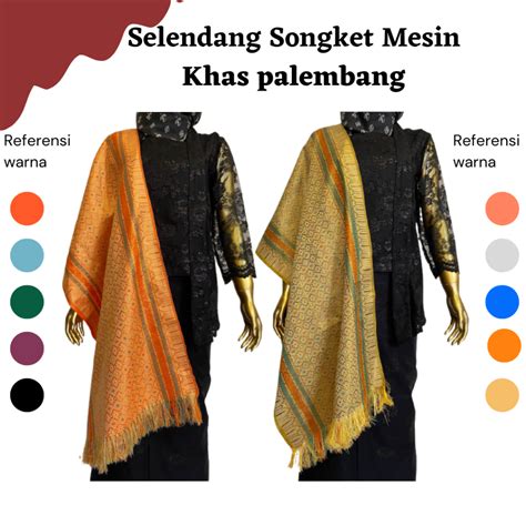 Jual Songket Pash Selendang Songket Mesin Khas Palembang Berbagai