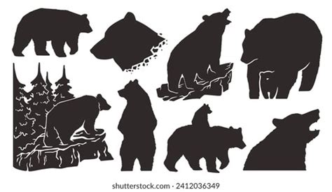 Bear Silhouette Animal Nature Wild Forest Stock Vector (Royalty Free ...