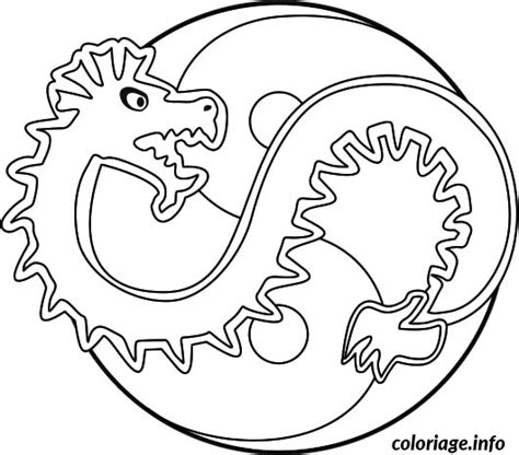 Coloriage Dragon Dans Un Ying Yang JeColorie