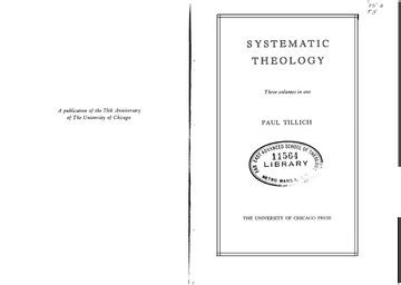 Systematic Theology Three Volumes In One Paul Tilich Paul Tillich