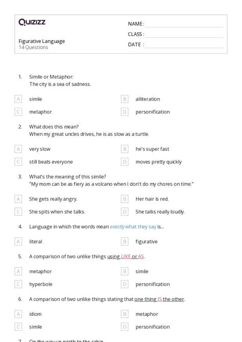 50 Language Worksheets For 6th Grade On Quizizz Free And Printable