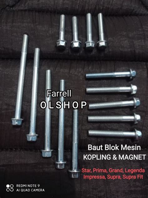 Baut Baud Blok Mesin Kopling Dan Magnet Honda Astrea Star Prima Grand