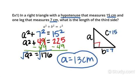 Pythagorean Theorem Problems Hypotenuse