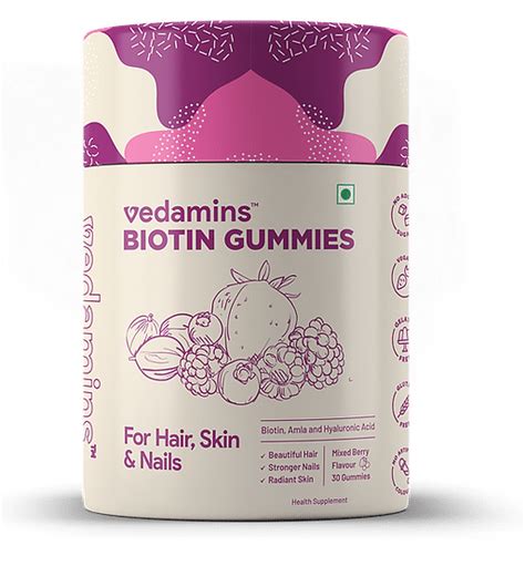 Vedamins Biotin Gummies For Hair Skin And Nails Pack Of 1