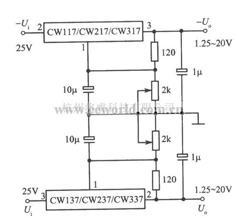 电源电路中的cw137组成的可调正、负输出电压集成稳压电源 将睿