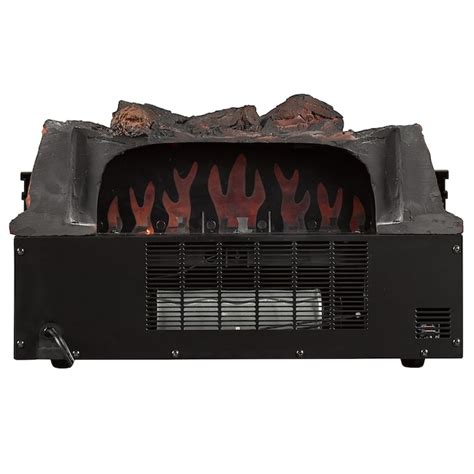 Style Selections 207 In W 5200 Btu Black Electric Fireplace Logs With Heater And Thermostat