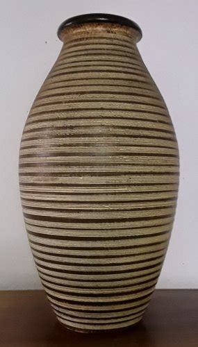 Large Floor Vase In Brown Beige Patterned Ceramic From D Mler