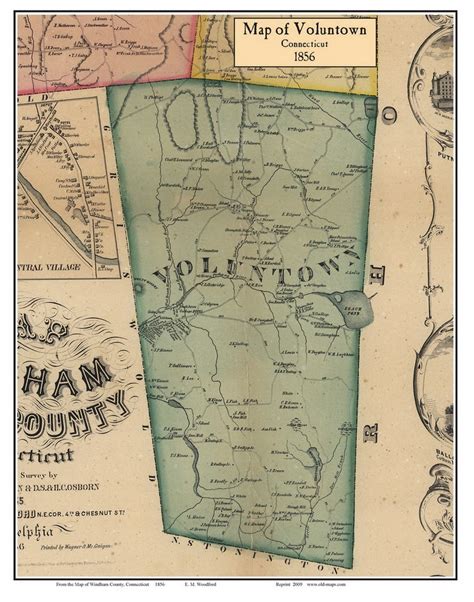 Voluntown 1856 Old Town Map With Homeowner Names Connecticut Etsy