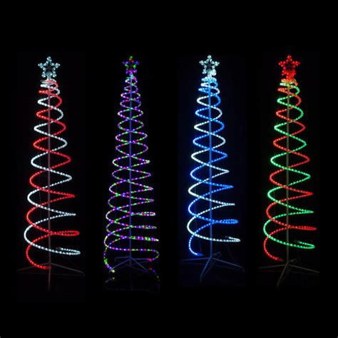 21m Led 3d Double Spiral Tree Christmas Rope Light Motif