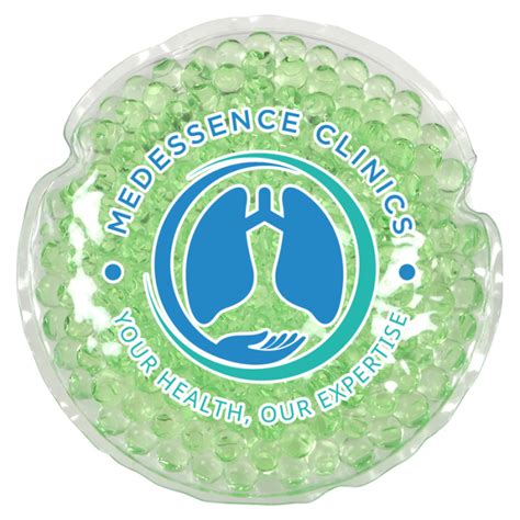 Imprinted Aqua Pearls Round Hot Cold Packs