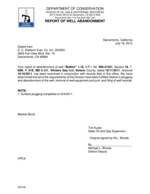 Fillable Online Ftp Consrv Ca Division Of Oil Gas Geothermal