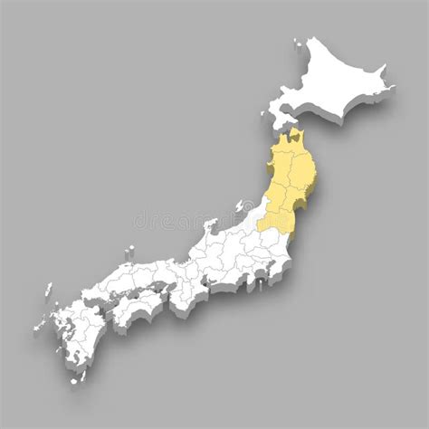 Tohoku Region Location Within Japan Map Stock Vector Illustration Of