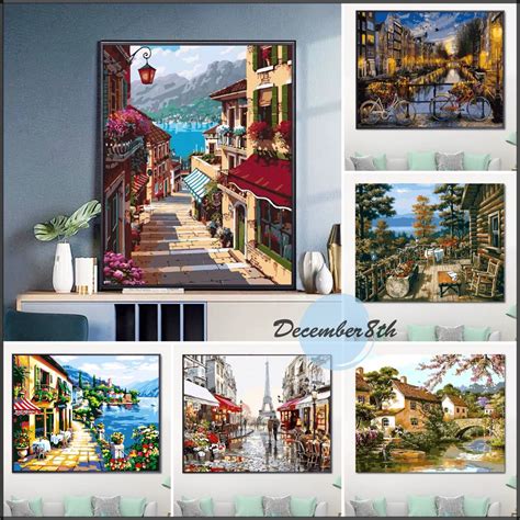 Tranh tô màu theo số Tranh sơn dầu số hóa December8th Tranh phong cảnh đẹp nhất Hot Trend 2022