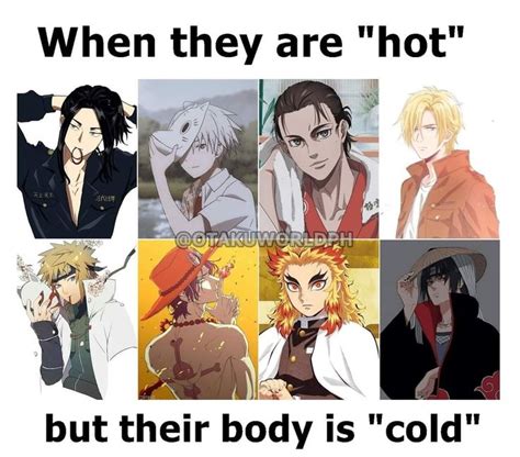 An Image Of Anime Characters With Caption That Reads When They Are Hot