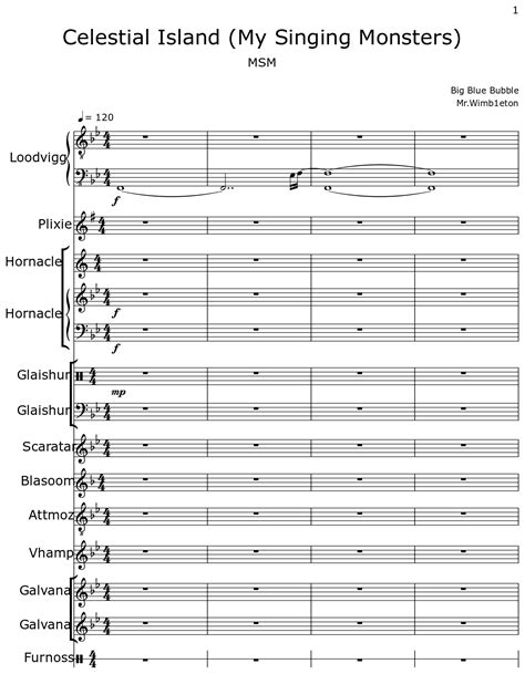 Celestial Island (My Singing Monsters) - Sheet music for Piano, Alto ...