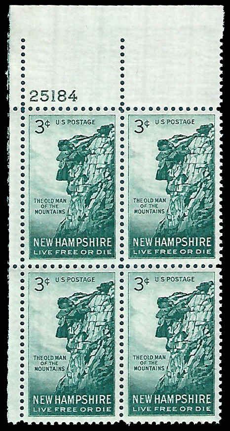 PCBstamps US 1068 PB 12c 4x3c Old Man Of The Mountain MNH PB 1