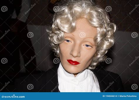 Wax Figure Of Actress Marlene Dietrich Head And Shoulders Close Up