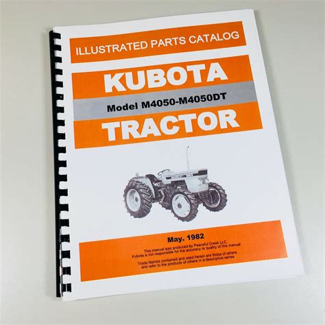 Kubota M4050 M4050Dt Tractor Parts Assembly Manual Catalog Exploded