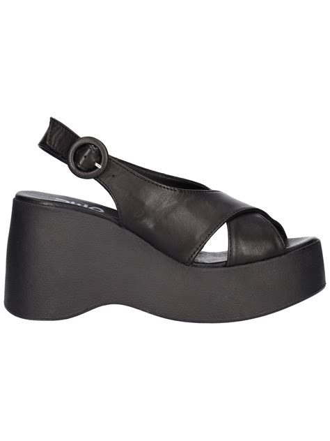 Sandalo Con Zeppa Bueno Da Donna Nero Liviana Calzature