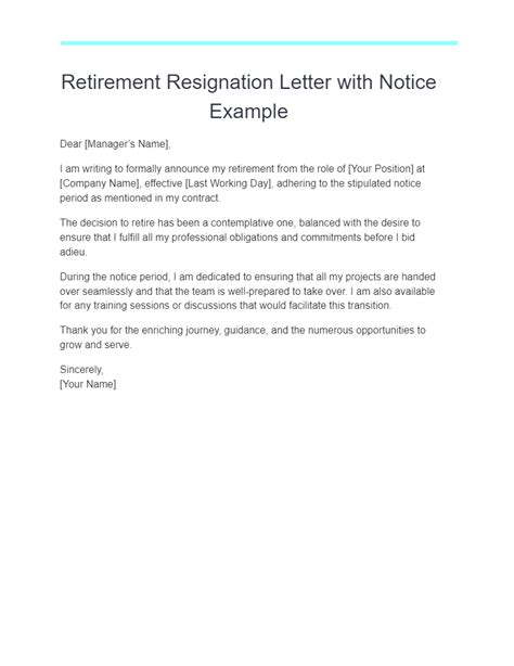 Retirement Resignation Letter Examples How To Write Tips Examples