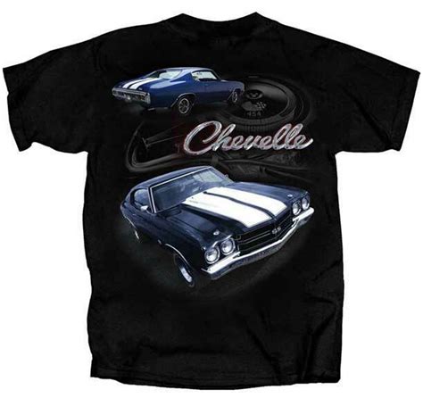 Chevy Chevrolet Chevelles Tonal Motor Vintage Muscle Cars 70s T Shirt