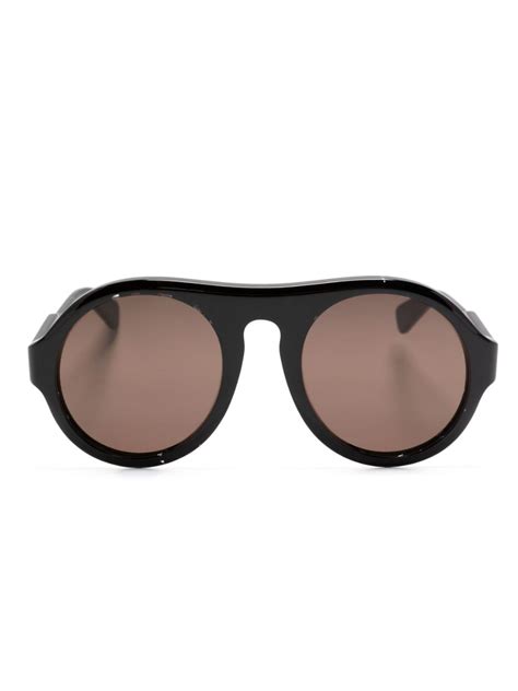 Chloé Eyewear Logo Engraved Pilot Frame Sunglasses Farfetch