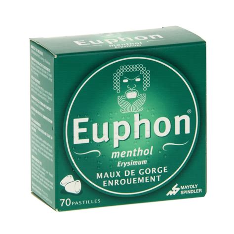 EUPHON Menthol boîte de 70 pastilles Médicament conseil Pharmacie