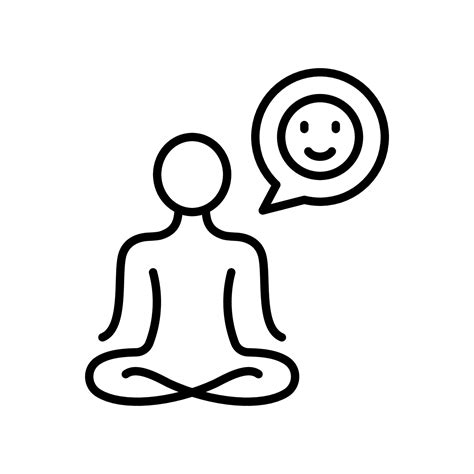 Emotional Harmony Balance Line Icon Wellbeing Calm Rest Pictogram