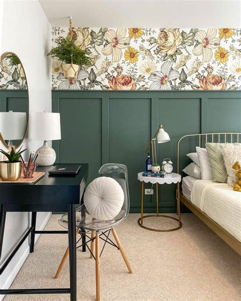 Floral Green Board And Batten Accent Wall Soul Lane