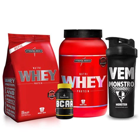 Kit Nutri Whey 907g Integralmédica Nutri Whey 907 G Power Bcaa