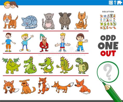 The Odd One Out Vector Illustration Stock Vector Illustration Of