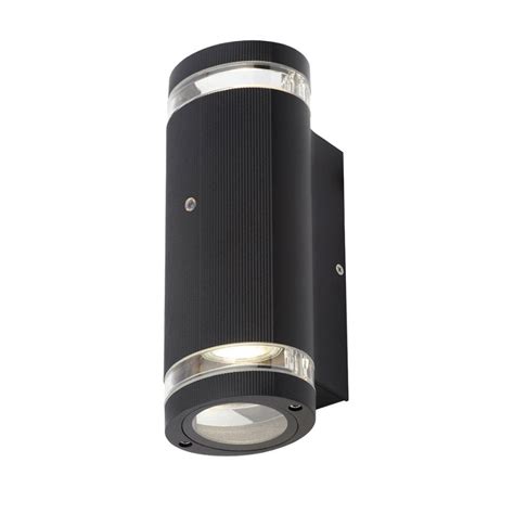 Forum Lighting Forum Helix Outdoor 2 Light Up And Down Wall Fitting In Black Finish With Dusk Till