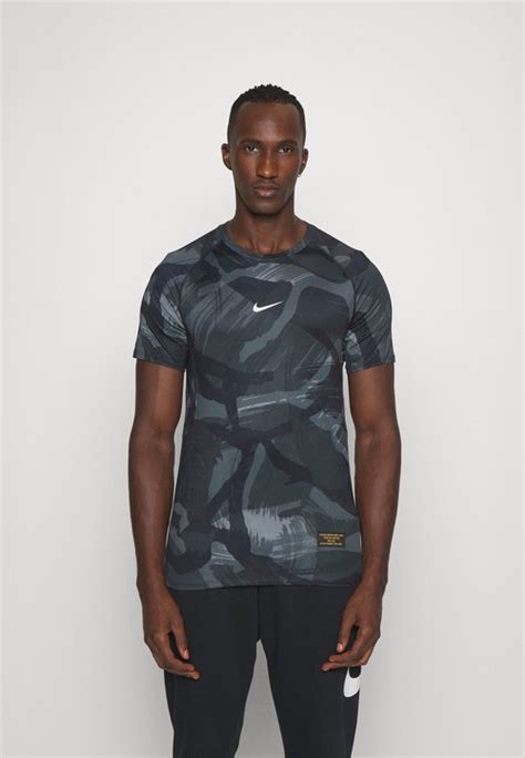 Nike Performance Miler T Shirt Print Black Silver Colored Schwarz