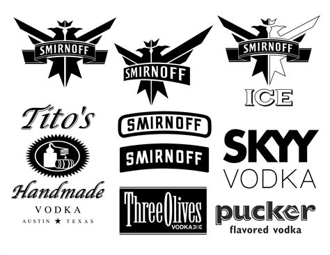 Vodka Logo Svg Bundle Alcohol Drink Brand Emblem Label Vector Etsy