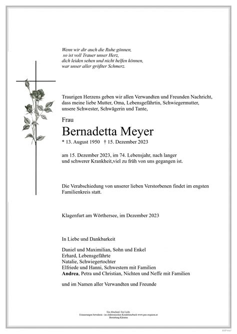 Parte für Bernadetta Meyer pax requiem