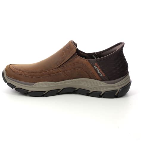 Skechers Slip Ins Respected 204810 CDB Brown Slip-on Shoes