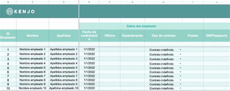 Plantilla Base De Datos De Empleados En Excel