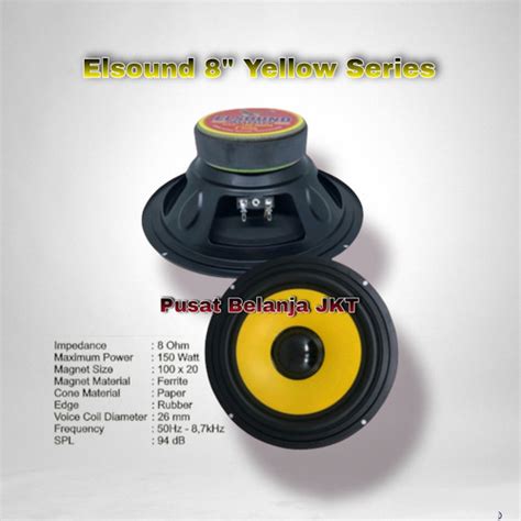 Jual SPEAKER ELSOUND 8 INCH YELLOW SERIES JAPAN AUDIO TECHNOLOGY