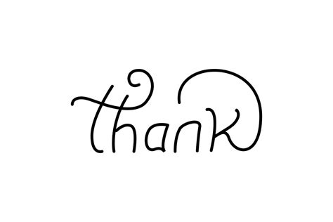 Thank You Handwritten Vector Art Hand Drawn Lettering Thank You Calligraphy Thank You Card